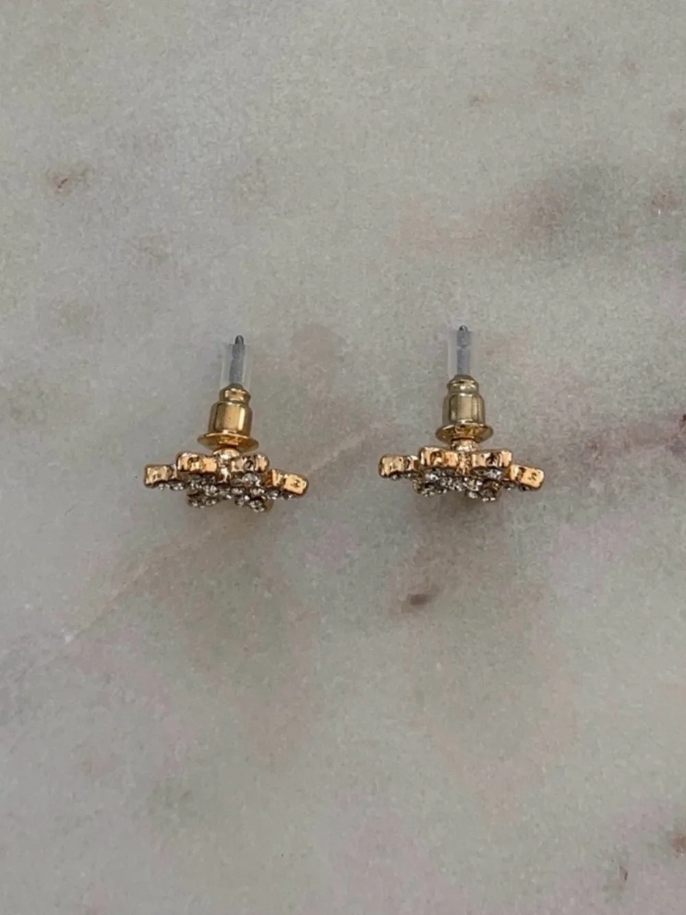 Crystal Snowflake Gold Stud Earrings - Women’s/Kid’s Jewelry